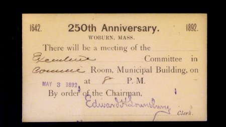 Card Announcing the Meeting of the Executive Committee