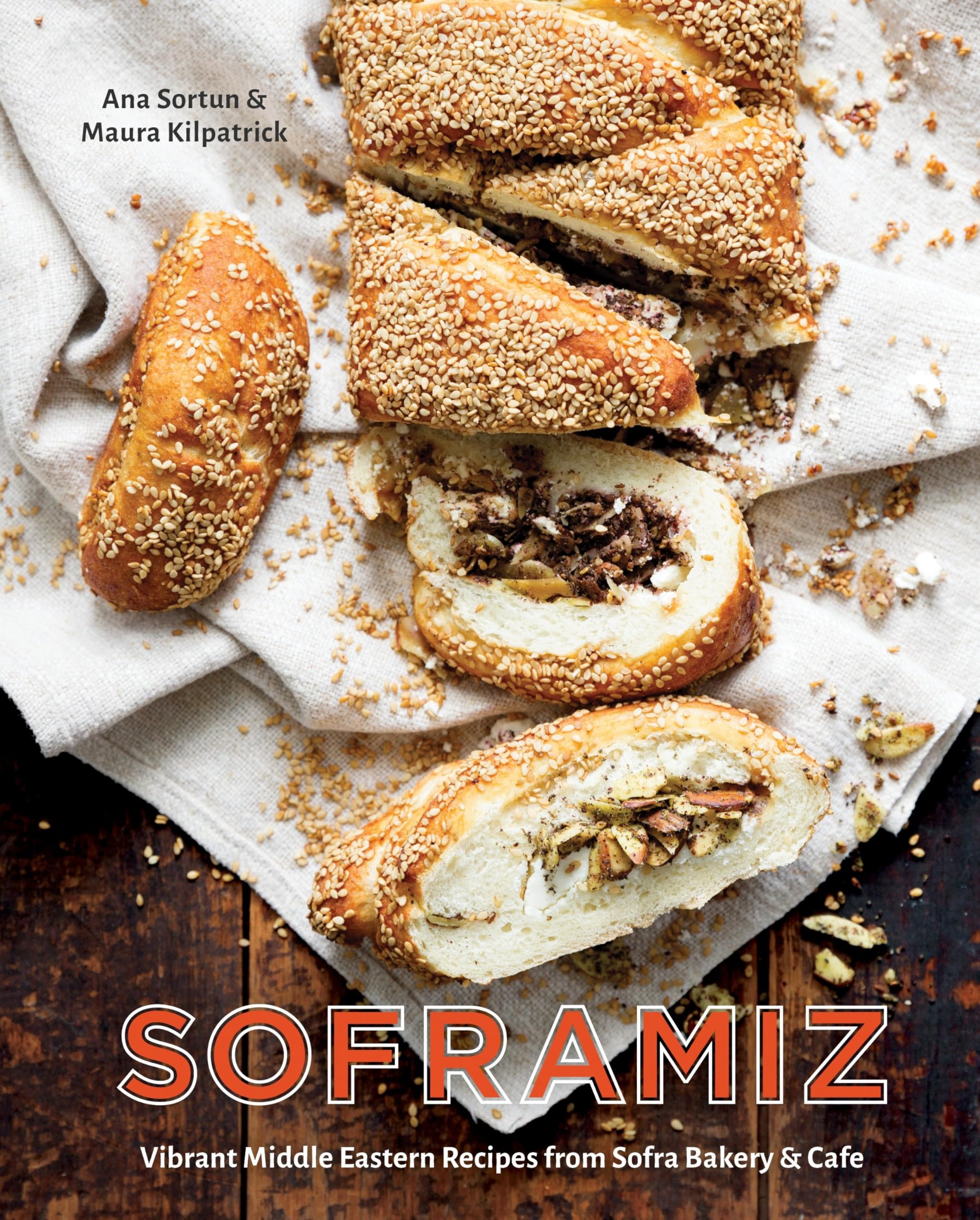 The cover of the cookbook Soframiz by Ana Sortun showing savory pastries filled with creamy cheese.