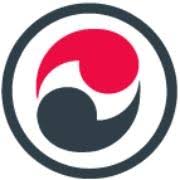 Scrubadub logo featuring a red and gray swirl against a white circle with a gray outline.